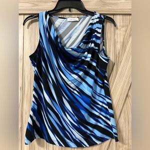 CALVIN KLEIN Drape Neck Top Sz M